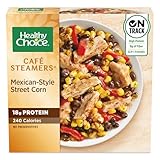 Cafe Steamers Mexican-Style Street Corn and Chicken, Convenient Microwave Meal Made With No Preservatives, Frozen Meal, 9.25 OZ Bowl