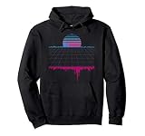 Outrun Synthwave Vaporwave Aesthetic Sunset Music Pullover H