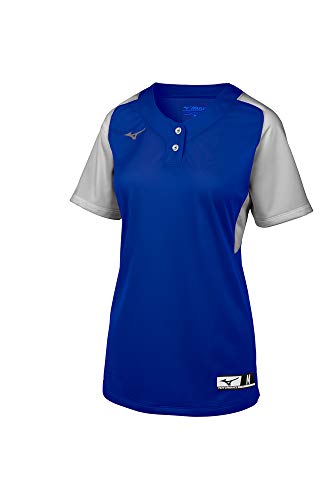 Mizuno Youth Aerolite Maillot de Softball 2 Boutons pour Fille M Gris Roi.