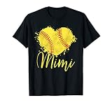 Softball Mimi T-Shirt Softball Love Heart T-Shirt