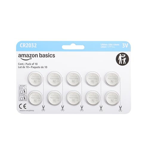 Amazon Basics CR2032 Lithium-Knopfzellenbatterie, langanhaltende Leistung, frei 