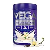 Vega Protein Made Simple Plant-Based Vanilla Protein Powder with 15g Protein – Stevia-Free, Clean Nutrition – 9.2 oz (10 Servings)