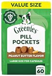 Greenies Pill Pockets for Dogs Large Size, Dog Treat Pouch for Capsule Medication, Peanut Butter Flavor, 15.8 oz. Pouch