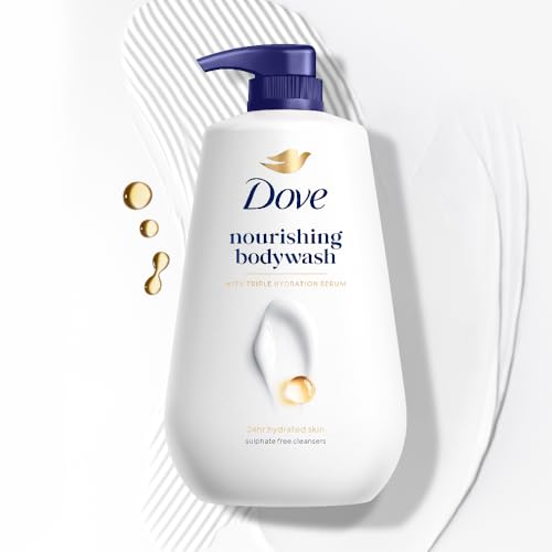 DOVE Nourishing Bodywash, 825ml, for Soft and Smooth Skin, with Triple Hydration Serum & Glycerine, Dermatologically Tested, Paraben-Free, Sulphate-Free