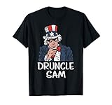 Druncle Sam Funny Uncle Sam Beer 4th of July Party Drinking T-Shirt