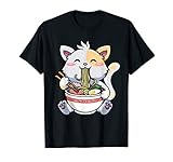 Kawaii Ramen Cat Japanese Anime Clothes Cute Noodle T-Shirt