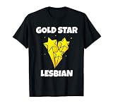 Funny Gold Star Lesbian T Shirt Novelty Gay Pride Shirt T Sh