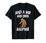 Just A Boy Who Loves Bigfoot Animal Gift T Shirt Small