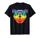 Geometric Bear LGBT Rainbow Flag Gay Pride Men Women T-Shirt