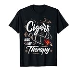 Cigars are my Therapy Designs By AKOKAY - Cigars T Shirts for Men, Dad - Black, Short Sleeve, Classic Fit, T-Shirt