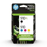 HP Original 910 Cyan, Magenta, Yellow / 910XL Black Ink Cartridges (4-Pack)…