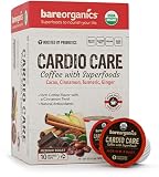 Cardio Care Organic Coffee Pods – Probiotic Coffee with Cacao, Ginger, Turmeric & Cinnamon – Healthy Superfood, Mold Free, Vegan, Gluten Free, everyday dose coffee - 10 Recyclable Single Serve K-Cups