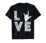 ASL American Sign Languages Deaf Languages Hand T-Shirt