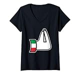 Women's Italian Hand Gesture Italia Italy Italiano Humor Family V-Neck T-Shirt