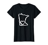 Cute Minnesota Love MN State Outline With Heart T-Shirt