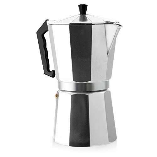 Mimo Style Cafeteira Italiana Moka de Aluminio Com Alça Café Expresso Para 12 Cafézinhos, Capacidade 600 ml, Feita de Materiais Leves e de Alta Qualidade Ideal Para Sua Cozinha