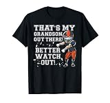 That's My Grandson Out There Orange Football Grandma T-Shirt