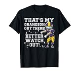 That's My Grandson Out There Purple Football Grandma T-Shirt