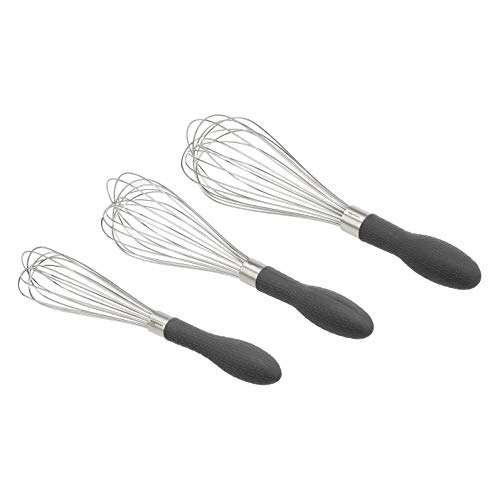 Amazon Basics - Juego de batidor de alambre de acero inoxidable, 3 piezas