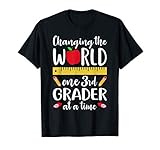 CHANGING WORLD ONE 3rd GRADER AT A TIME Third Grade Teacher Men Women Kids T-Shirt
