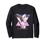 Vaporwave Angel Statue Wings Fly Away Aesthetic Art Long Sle