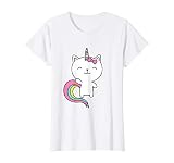 Caticorn T Shirt Cute Cat Unicorn Horn Rainbow Pastel Colors