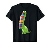 Teachersaurus Dinosaur Teacher Shirt Dino Reading Book Tee T