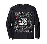 Square Root Of 256 16th Birthday 16 Year Old Gifts Math Bday Long Sleeve T-Shirt