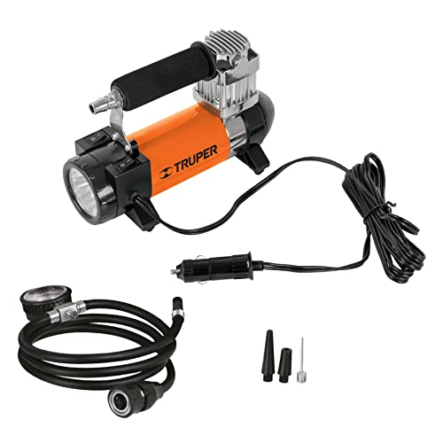 TRUPER Compresor de Aire Portátil 12 V para Auto con Maletín