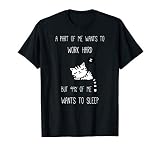 Funny Saying I Want to Sleep Lazy Ironic Cat T-Shirt
