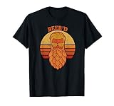 Beer D Hops Beard Beer Garden Retro Sunset T Shirt