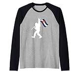 Colorado Bigfoot Rock and Roll Gift for Squatch Believers Raglan Baseball Tee