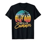 Hello Summer Retro Beach Vacation T Shirt