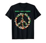 Kawaii Vegetables Peace Sign Funny Gift for Vegetarian Vegan T-Shirt