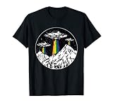Alien Abduction Rainbow Beams LGBT Ufo Gay Pride T-Shirt