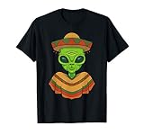 Cinco De Mayo Green Alien With Sombrero Mexican Party T-Shirt
