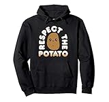 Funny Potato Gift Cute Kawaii Style Respect The Potato Pullover Hoodie