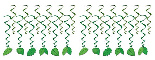 Beistle 53589 Jungle Tropical Leaves Whirls 24 Piece Luau Party Supplies Hanging