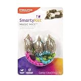 SmartyKat Magic Mice Compressed Catnip and Ribbon Cat Toys, Mess-Free for Hunting & Batting Fun for Cats & Kittens, Set of 3