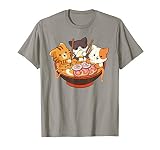 Kawaii Cute Anime Cats Otaku Japanese Ramen Noodles T-Shirt