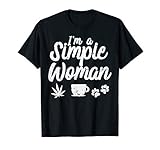 Simple Woman Weed Coffee Dog 420 Cannabis Stoner Girl T Shir