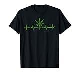 Weed Leaf Heartbeat Marijuana Leaf Cannabis Heartbeat 420 T