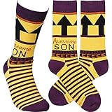 Primitives by Kathy Novelty Socks, Colorful Woven Design with coordinating "Awesome Son" sentiment/Christmas/Birthday/Graduation/Cotton, nylon, spandex. One size fits most, LOL Collection