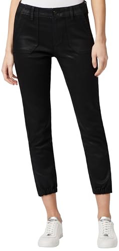 PAIGE Women's Mayslie Joggers, Black Fog Luxe Coated, 28