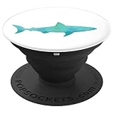 Shark Teal Watercolor Gift For A Girl Popsockets Adhesive Po