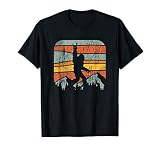 Bigfoot Rock and Roll Retro Mountain Sunset Sasquatch Gift T-Shirt