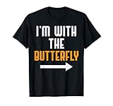 I M With The Butterfly Costume Funny Halloween Couple T Shir