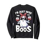 I M Just Here For The Boos Halloween Women Ghost Cute Funny