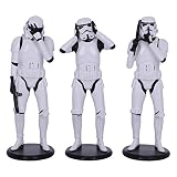 Nemesis Now Original Stormtrooper Three Wise Sci-Fi Figurines, White, 14cm