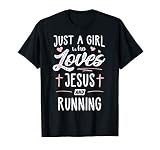 Just A Girl Who Loves Jesus and Running Gift Women T-Shirt